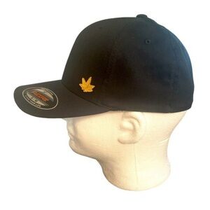 Kushbrand hat Flexfit cap black gold tone hardware NWT unisex Sz S-M